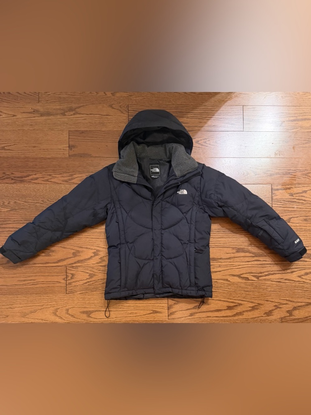 The North Face Navy Blue Down Hooded Puffer Jacket
